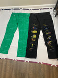 2 Green and black Pants